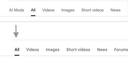 Hide AI Mode tab from search results